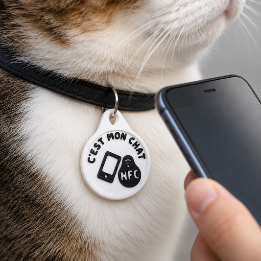Médaillon NFC pour chat « C’est mon chat »
