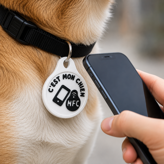 Médaillon NFC pour chien – « C’est mon chien »