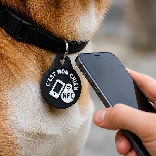Médaillon NFC pour chien – « C’est mon chien »